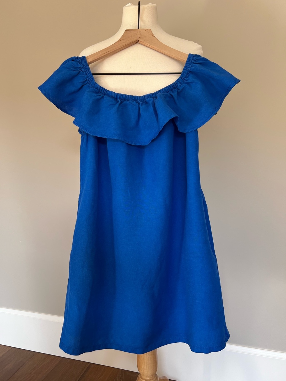 Tommy Bahama linen blend off the shoulder mini dress
